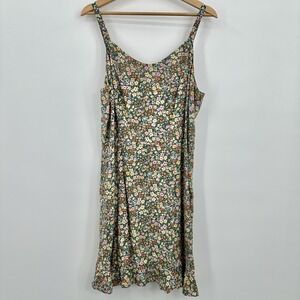 Old Navy Floral Cami Dress Size XL Smocked Cottagecore Ruffle Hem Spring Green